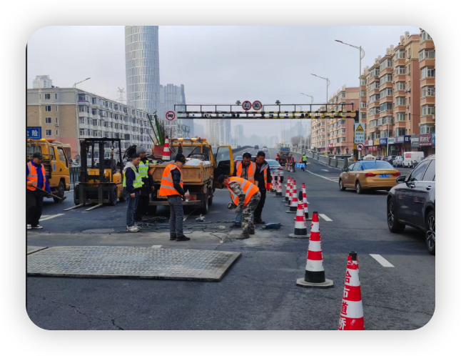 海盐道路维修施工队:城市建设的守护者
